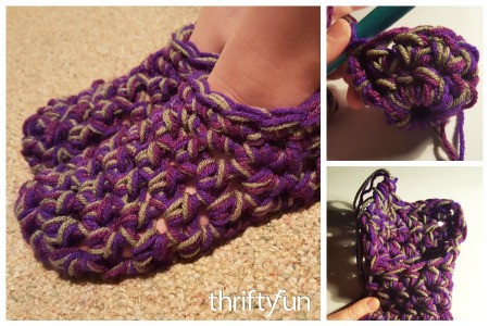 Three Strand Thick Crocheted Slippers