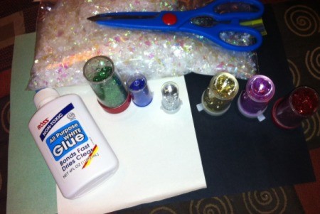 Glitter and Glue Icicles - supplies