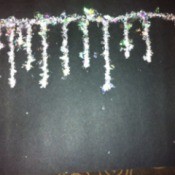 Glitter and Glue Icicles - silvery white icicles