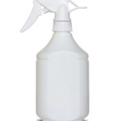 Spray bottle of homemade wrinkle reducer.