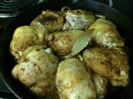 finished chicken in pan