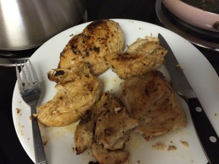 cooked chicken breasts