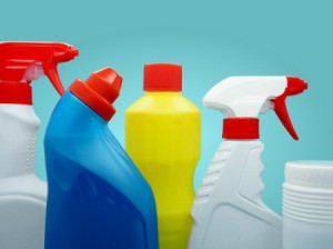 bottles of cleaners