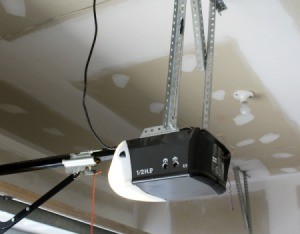 Newly installed garage door opener.