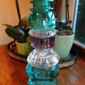 Thriftstore Glass Garden Tower