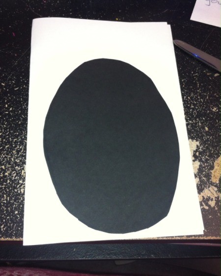 Heart Shaped Paper Penguin - cut white heart and three  smaller orange hearts