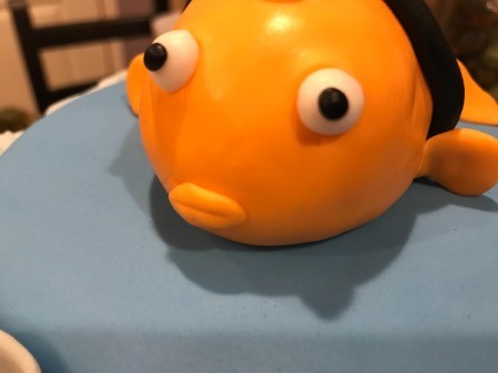 'Sharky' Goldfish Birthday Cake - create and attach optional lips