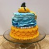 'Sharky' Goldfish Birthday Cake - finished sharky goldfish cake