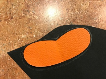 'Sharky' Goldfish Paper Lantern Decoration - using center of mouth as a template, add about 1/8 inch and trace onto black pair