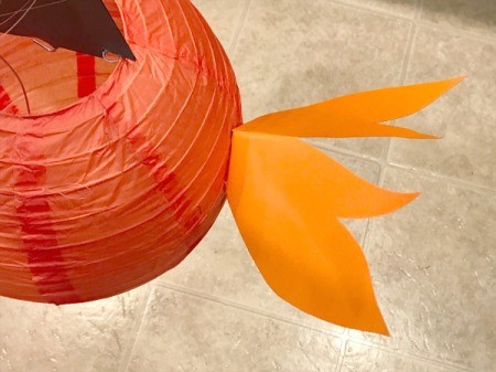 'Sharky' Goldfish Paper Lantern Decoration - tail glued on