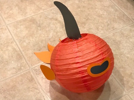 'Sharky' Goldfish Paper Lantern Decoration - view of fish prior to adding eyes