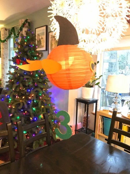 'Sharky' Goldfish Paper Lantern Decoration - side view
