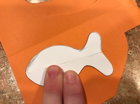 Goldfish Party Treat Bags - trace template onto orange paper