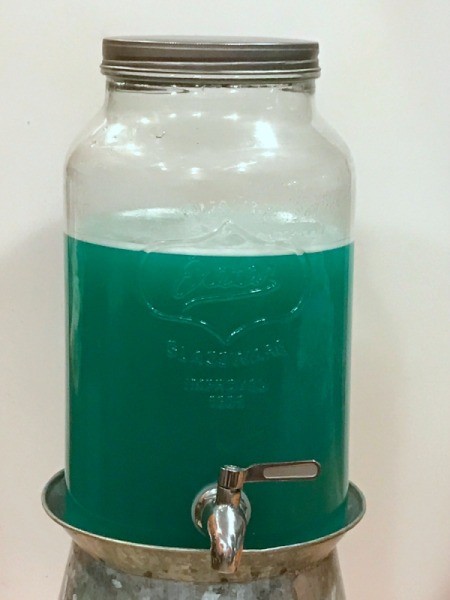Blue Party Punch - glass dispenser with blue punch