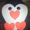 Heart Shaped Paper Penguin - closeup of finished penguin