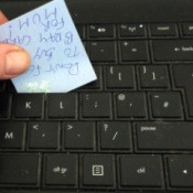 Post-it Note For Cleaning Keyboard - cleaning under keys on keyboard with Post-it Note