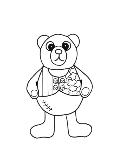 Baby Bear Adult Coloring Tee Shirt - coloring pattern