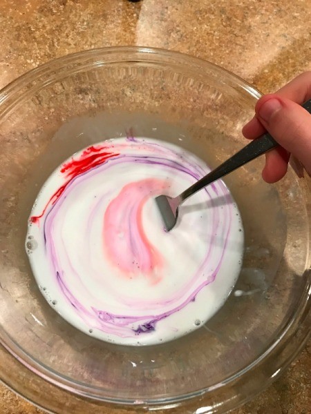 Homemade Flubber - mixing in food coloring