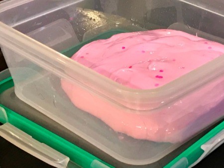 Homemade Flubber - store in airtight container, glitter may be added