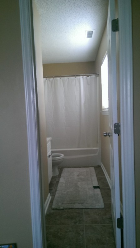 Master Bathroom Decor Ideas - view of bathroom through the door