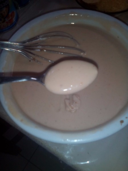 Put Cheese spooning batter