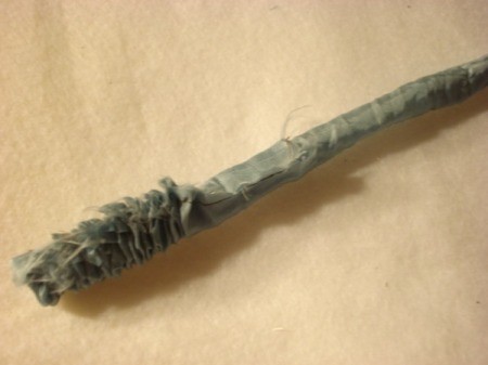 Bead and Fabric Necklace - turning the fabric tube