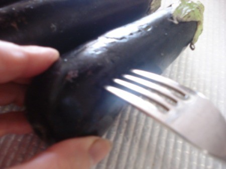 forking eggplant