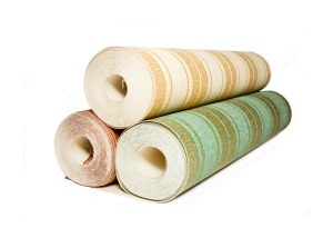 Rolls of wallpaper.