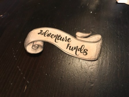 Adventure Funds Jar - label cut out