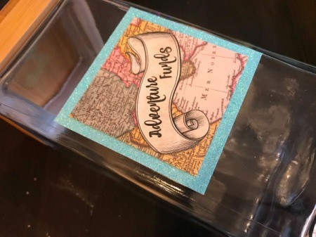 Adventure Funds Jar - attach label to front of jar