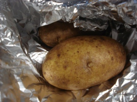 Potato on foil