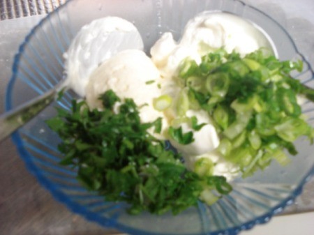 dressing ingredients in bowl before mixing