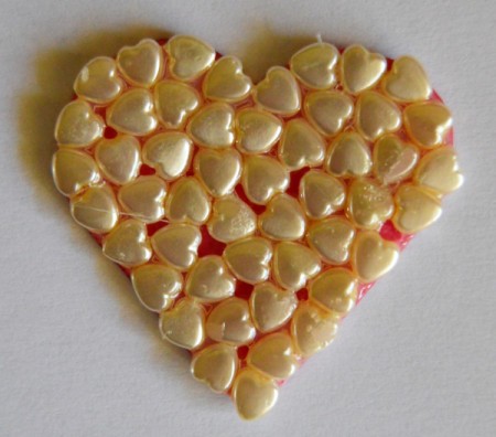 Abundant Hearts Valentine's Day Card - coat pony beads with 3-D gloss and allow to dry for 3 hours
