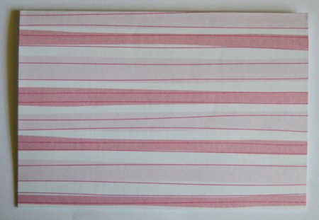 Abundant Hearts Valentine's Day Card - score pink and white striped cardstock to create the card