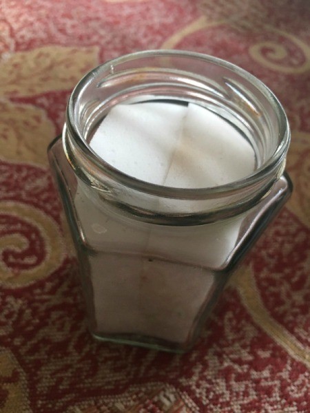 DIY Nail Polish Remover Jar - jar filled with pieces of sponge