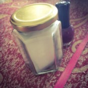 DIY Nail Polish Remover Jar - nail polish remover jar and bottle of polish