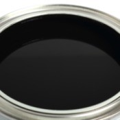A can of black paint.