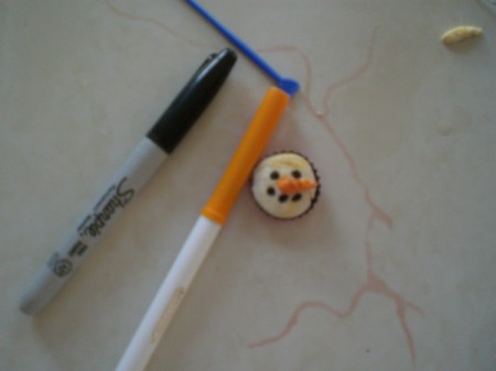 Snowman Refrigerator Magnet - color your final design with a marker