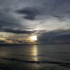 A cloudy sunset over the ocean in the Philippines