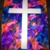 How to Make Cross Silhouettes - finished  poster paint cross