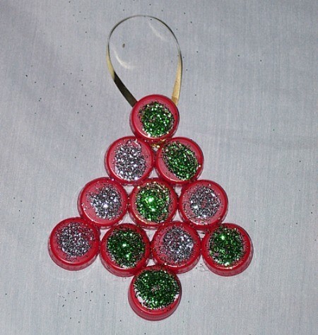 Glitter Coke Lid Ornament