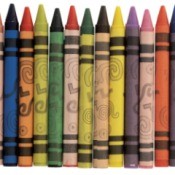 A row of crayons.