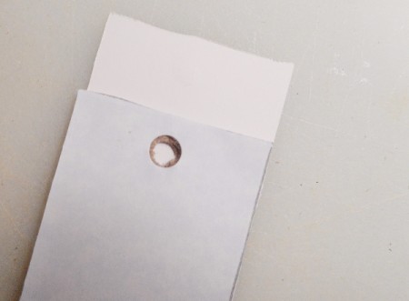 Sturdy Chipboard Bookmarks - marking hole on wrong side of paper