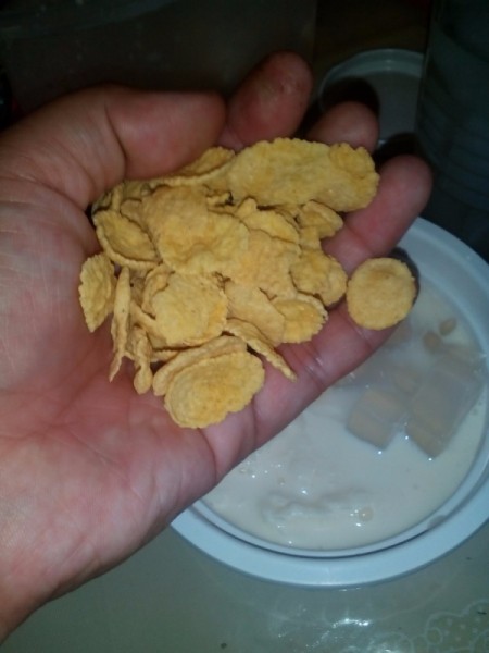 adding corn flakes