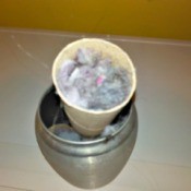 Recycling Dryer Lint - TP tube filled with dryer lint