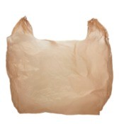 A brown plastic grocery bag.