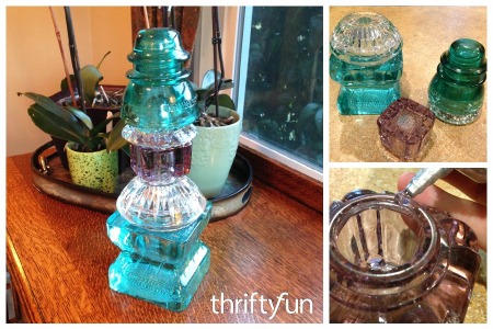 Making a Thriftstore Glass Garden Tower