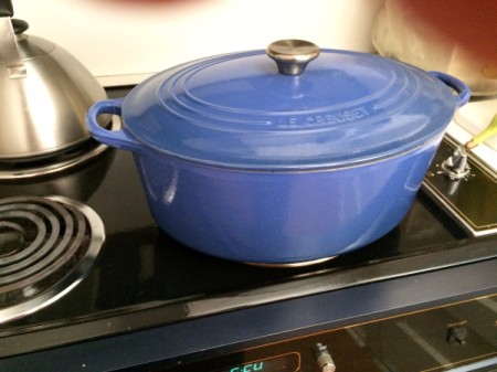 Covered pot on stove