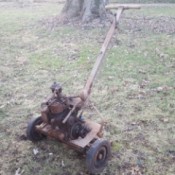 Value of 1938 Eclipse Reel Mower - old reel mower in yard