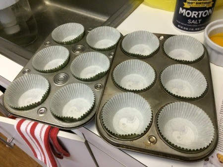 Papers in muffin tins